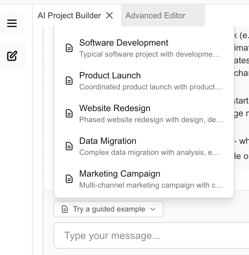 Choosing a guided example