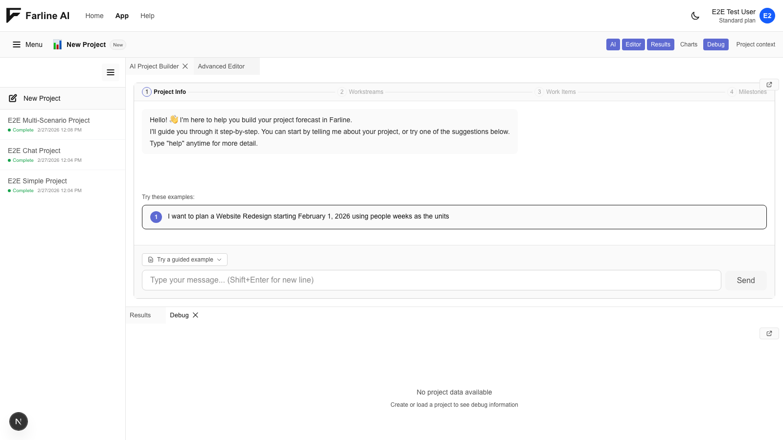 Blank chart area when no forecast data exists
